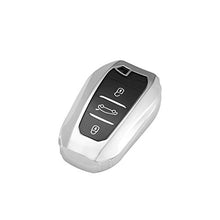 Load image into Gallery viewer, NCUIXZH Soft TPU Car Remote Key Case Full Cover Holder Shell，ForPeugeot 2008 3008 5008，ForCitroen C4 C6 C3-XR Picasso DS3 DS4 DS5 DS6-Silver only case
