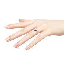 Load image into Gallery viewer, KATARINA Two Row Infinity Black and White Diamond Ring in Sterling Silver (1/20 cttw, I-J, SI) (Size-5.5)
