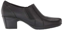 Load image into Gallery viewer, Clarks Women's Emslie Chelsea Loafer, Black Leather/Synthetic Lizard, 8.5M
