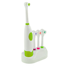 Load image into Gallery viewer, Toothbrush for Kids,Fencia Teeth Brush Tooth Cleaner Oral Hygiene Care Kits with 3 Replacement Crossaction Brush Head Kit Battery Powered (Green)
