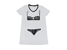 Load image into Gallery viewer, Smart &amp; Sexy Women's V-Neck Oversized Sleep Shirt, Light Heather Grey/Black Hue, L

