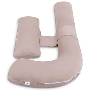 INSEN Pregnancy Pillow,Maternity Body Pillow with Pillow Cover,H Shaped Body Pillow for Pregnant Women (57in, Orgnanic Cotton)
