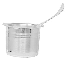 Load image into Gallery viewer, Pure Silver Panchapatra Set, With Pali Achmani, Net Weight 38-40 Grams Approx For Gangajal Charnamrit Prasad, Hallmark Certified Silver Puja Article
