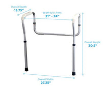 Load image into Gallery viewer, NOVA Medical Products Toilet Rails &amp; Frame, Handrails for Toilet Seat, Safety Support Frame for Bathroom Toilet, Quick and Easy Installation, Grey (8200-R)

