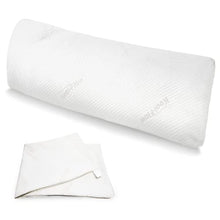 Load image into Gallery viewer, Snuggle-Pedic Full Body Pillow + Zippered Bamboo Body Pillow Protector
