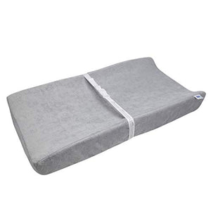 Serta Sertapedic Plush Contoured Changing Pad Cover Super Soft and Comfy for Baby, Grey