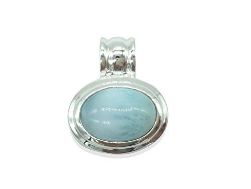 AZIEL Larimar Gemstones with 925 Sterling Silver Pendant Hand Made for Women