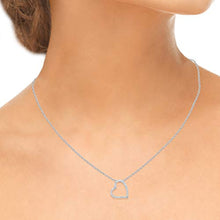 Load image into Gallery viewer, 1/10 Carat Natural Diamond Pendant Necklace 10K White Gold (HI Color, I3 Clarity) Heart Shaped Diamond Pendant Necklace for Women Diamond Jewelry Gifts for Women
