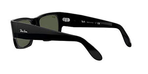Ray-Ban unisex adult Rb2187 Nomad Sunglasses, Shiny Black/Green, 54 mm US