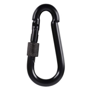 BEWISHOME 4 Pack Carabiner Solid Metal D Clips Black Carabiner with Heavy Duty 500LBS Screw Gate Multifunctional Hammock Locking for Outdoor Traveling Backpacking Black HDK02H