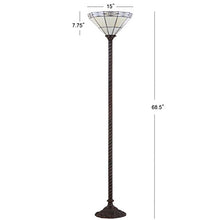 Load image into Gallery viewer, JONATHAN Y JYL8005A Moore Style 68.57&quot; Torchiere LED Floor Lamp, Tiffany, Traditional for Bedroom, Living Room, Bronze
