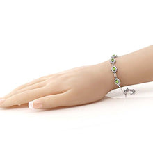 Load image into Gallery viewer, Gem Stone King 925 Sterling Silver Peridot Women&#39;s Tennis Bracelet 4.00 Carat Oval Shape Gemstone Birthstone 7 Inch with 1 Inch Extender
