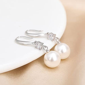 MIAODAM Women'S Pearl Earrings Earrings, Simple Temperament Long Earrings With Diamonds, Gifts For Girls