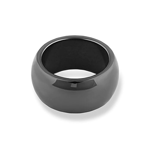 Nostrand 10mm Hematite Gemstone Plain Band Ring (7)