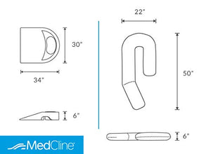 MedCline Shoulder Relief Wedge and Body Pillow System, One Size, Right or Left Side Sleeping Comfort, Medical Grade, Removable Cover