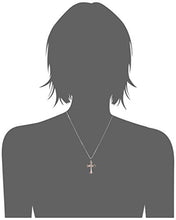 Load image into Gallery viewer, 14k Rose Gold Plated Sterling Silver Two Tone Celtic Cross Pendant Necklace, 18&quot;
