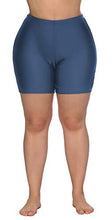 Load image into Gallery viewer, SOCIALA Swim Shorts for Women Plus Size Bathing Suit Shorts High Waisted Blue Water Shorts 0X
