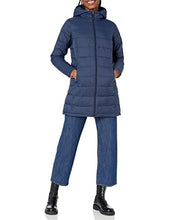 Load image into Gallery viewer, Amazon Essentials Women&#39;s Lightweight Long-Sleeve Full-Zip Water-Resistant Packable Hooded Puffer Coat, Navy, Medium
