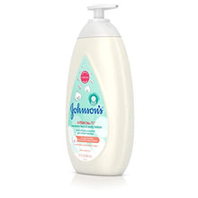 Load image into Gallery viewer, Johnson&#39;s CottonTouch Newborn Baby Face and Body Lotion, Hypoallergenic Moisturization for Baby&#39;s Skin, Made with Real Cotton, Paraben-Free, Sulfate-Free, Dye-Free, 27.1 fl. oz
