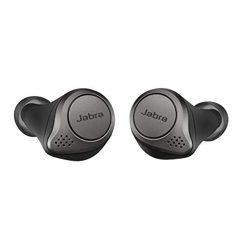 Jabra Elite 75t Earbuds – Alexa Enabled, True Wireless Earbuds with Charging Case, Titanium Black – Noise Cancelling Bluetooth Earbuds with a Comfortable, Secure Fit, Long Battery Life, Great Sound