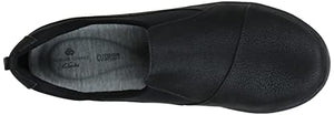 Clarks Women's CloudSteppers Sillian Paz Slip-On Loafer, Black Synthetic Nubuck, 8 M US