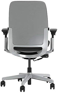 Steelcase Amia Chair with Platinum Base & Hard Floor Casters, Graphite - (Renewed)