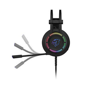 Ajazz DHG160 Gaming Headset PS4 Headset with 7.1 Surround Sound, DOUYU Gaming Headset w/Noise Canceling Microphone, RGB Light, Compatible with PS4/Switch/PC/PS3/Mac/Laptop, Black