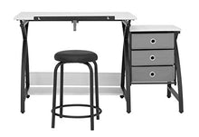 Load image into Gallery viewer, SD Studio Designs 13326 Comet Center with Stool, Black/White, 50" W x 23.75" D x 29.5" H
