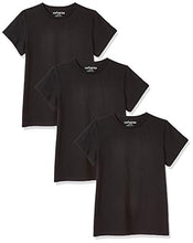 Load image into Gallery viewer, Kid Nation Kids Unisex 2 Packs 100% Cotton Tagless Short Sleeve Crewneck T Shirts S Black*3
