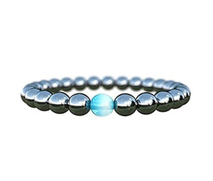Believe London Hematite Magnetic Therapy Bracelet with Jewelry Bag & Meaning Card | Strong Elastic | Precious Natural Stones Healing