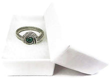 Load image into Gallery viewer, Malachite Adjustable Ring, Woven in Sterling Silver Wire
