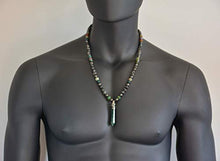 Load image into Gallery viewer, Beaded Necklace for Men Natural Stone Handmade Jewelry for Man Indian Agate Labradorite Hematite 26 inches long
