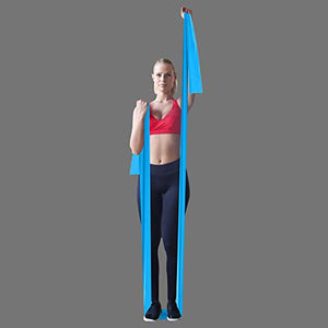 A AZURELIFE Resistance Bands, Professional Non-Latex Elastic Exercise Bands, 5 ft. Long Stretch Bands for Physical Therapy, Yoga, Pilates, Rehab, at-Home or The Gym Workouts, Strength Training