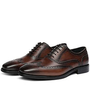 Load image into Gallery viewer, Hallow unbind Men's Handmade Dress Shoes Full Grain Leather Wingtip Brogue Oxford Formal Shoes for Men 11 Dark Brown
