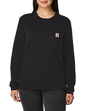 Load image into Gallery viewer, Carhartt Women's K126 Workwear Pocket Long Sleeve T-Shirt (Regular and Plus Sizes), Black, Medium
