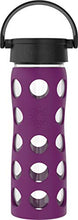 Load image into Gallery viewer, Lifefactory 16-Ounce BPA-Free Glass Water Bottle with Classic Cap and Protective Silicone Sleeve, Plum
