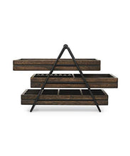 Load image into Gallery viewer, Umbra 1004037-048 Terrace Jewelry Tray – Three-Tier Jewelry Tray With Three Sliding Linen Lined Wood Trays With Metal Frame and Handle, Easy Storage and Access, Black/Walnut Finish

