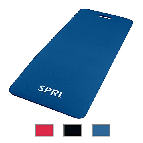 SPRI Exercise Mat for Fitness, Yoga, Pilates, Stretching & Floor Exercises, Blue, 48