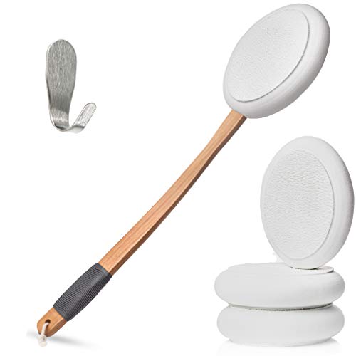 Toem Lotion Applicator for The Back | Applicators Easy Reach | Self Application of Cream Sunscreen Self Tanner | Includes 1 Applicator Handle, 4 Pads & 1 Hook (4 Pads)