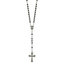 Load image into Gallery viewer, 925 Sterling Silver Antiqued Hematite Rosary Necklace
