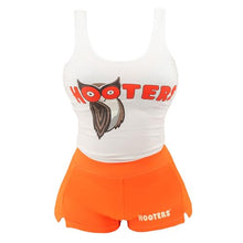 Load image into Gallery viewer, Ripple Junction Hooters Girl Classic Waitress Role Play Costume Uniform Outfit w/Tank Top Shorts Adult Women's M Orange White
