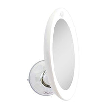 Load image into Gallery viewer, Zadro LED Lighted 10X Magnification Z'Swivel Power Suction Cup Vanity Wall Mount Beauty Makeup Mirror, White
