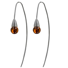 Load image into Gallery viewer, Honey Amber Sterling Silver French Collection Designer Earrings
