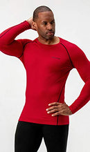 Load image into Gallery viewer, DEVOPS 2 Pack Men's Thermal Long Sleeve Compression Shirts (Large, Black/Red)
