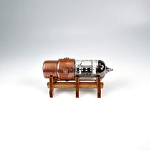 Load image into Gallery viewer, Handmade 32GB Orange Pentode Radio Tube USB 3.1 Flash Drive with Wood Stand. Steampunk/Industrial Style
