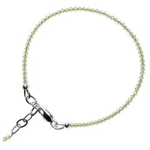 Load image into Gallery viewer, Adjustable 6.5&quot; to 7.5&quot; Micro-Faceted 2mm Peridot Bracelet Sterling Silver (Selenite Charged) Reiki by Zenergy Gems
