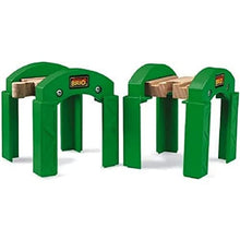 Load image into Gallery viewer, BRIO World - 33253 Stacking Track Supports | 2 Piece Toy Train Accessory for Kids Age 3 and Up , Green
