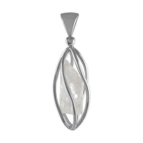 Starborn Sterling Silver Cage Style Danburite Crystal Pendant