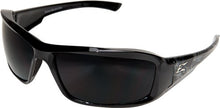 Load image into Gallery viewer, Edge XB116-S Brazeau Wrap-Around Safety Glasses, Anti-Scratch, Non-Slip, UV 400, Military Grade, ANSI/ISEA &amp; MCEPS Compliant, 5.04" Wide, Black &amp; Gray Winged Skull Frame/Smoke Lens

