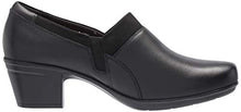 Load image into Gallery viewer, Clarks Women's Emslie Summit Loafer, Black Leather/Textile Combi, 9.5
